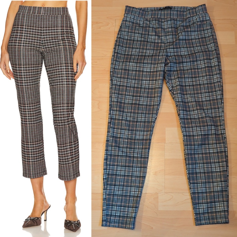 Sanctuary x Anthropologie Plaid Carnaby Kick Crop Pull on Pants
